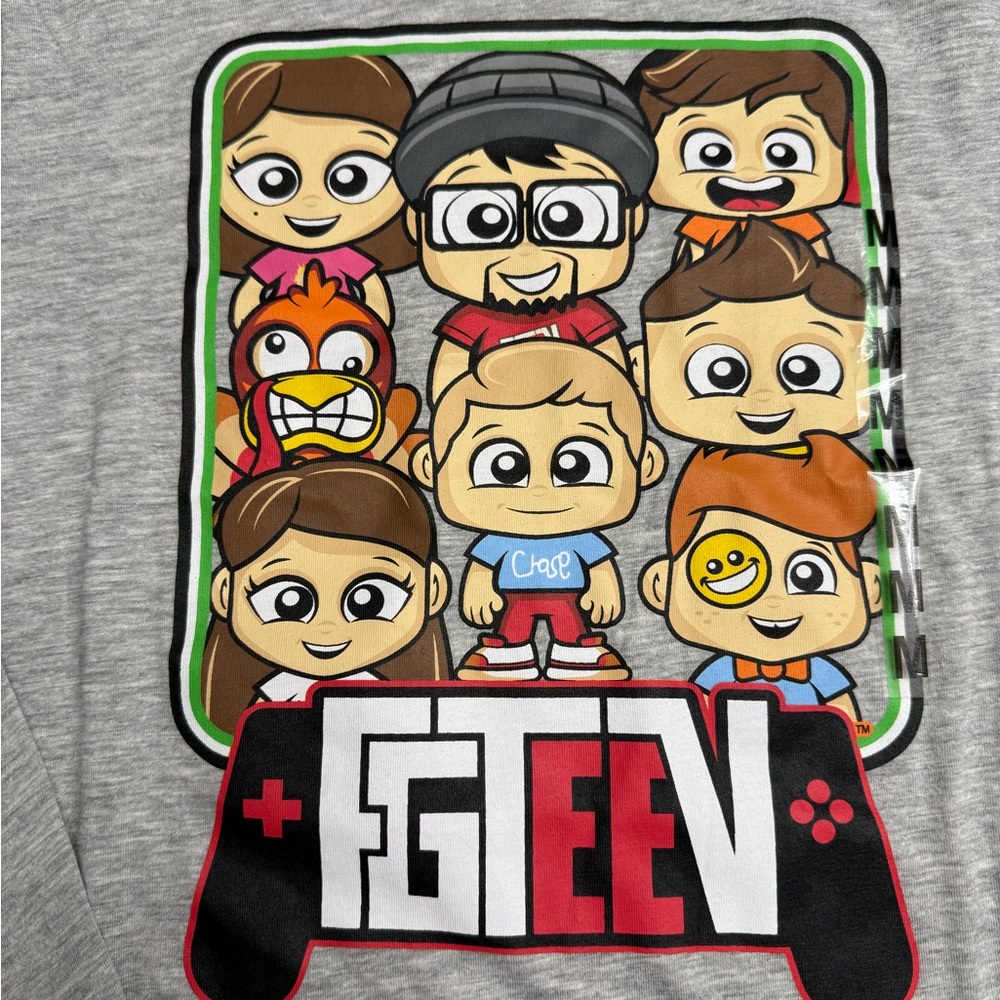 Kids FGTEEV Gray Long Sleeve Shirt NWT sizes small -xlarge - Picture 2 of 5